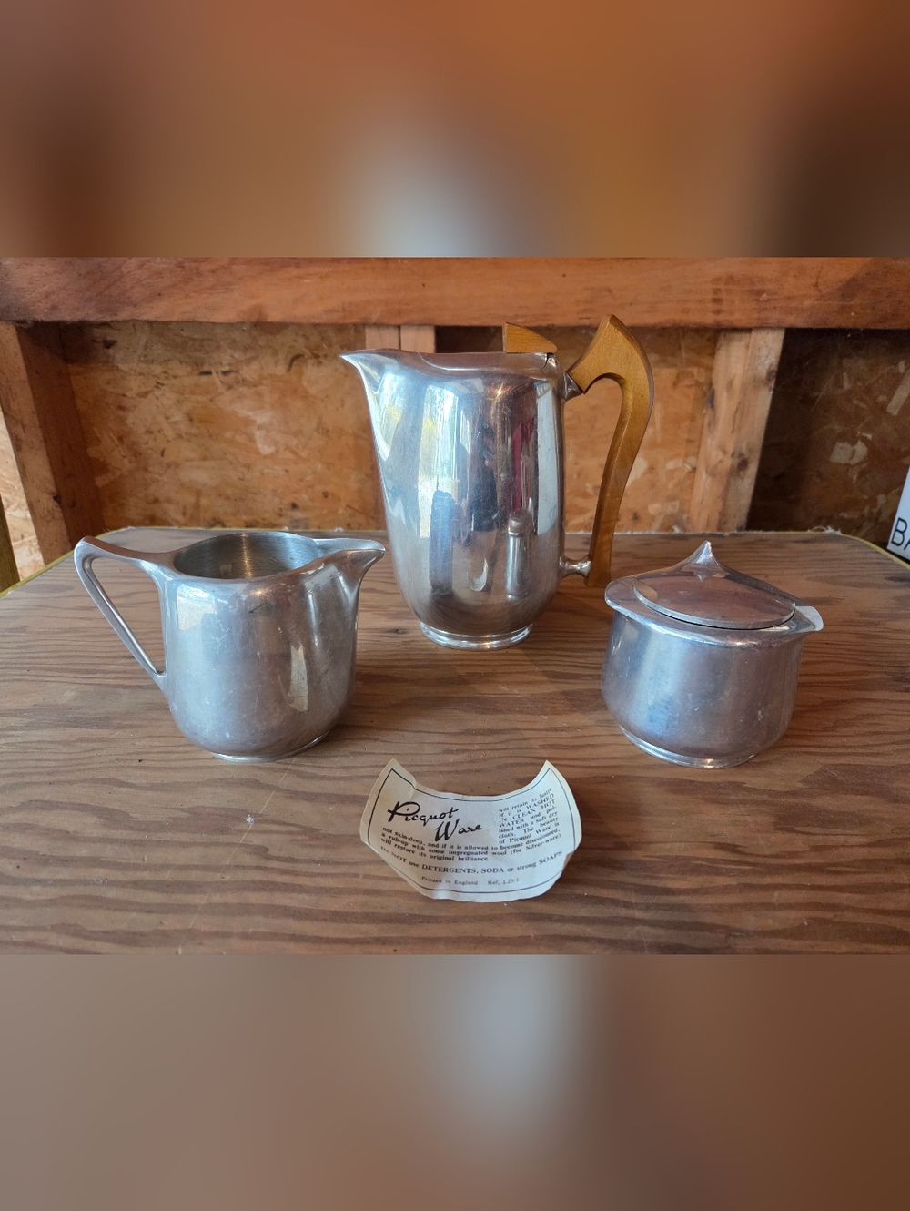 Vintage Picquot Ware Silver Tea Set